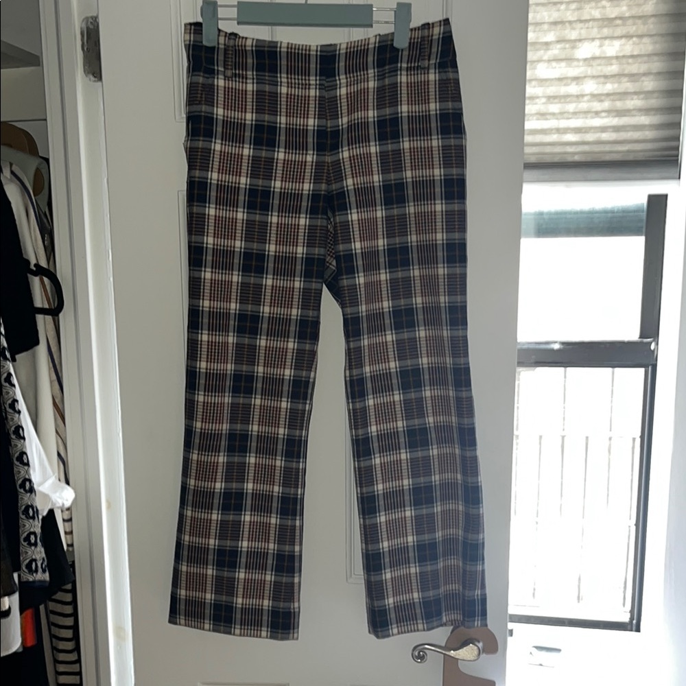 Plaid Tory Burch Pants - Blue and Brown